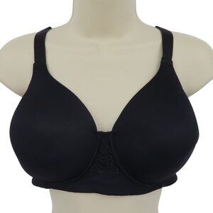 Vanity Fair 44B Back Smoother Full Figure Wireless Bra Lace 71380 Black Wireless